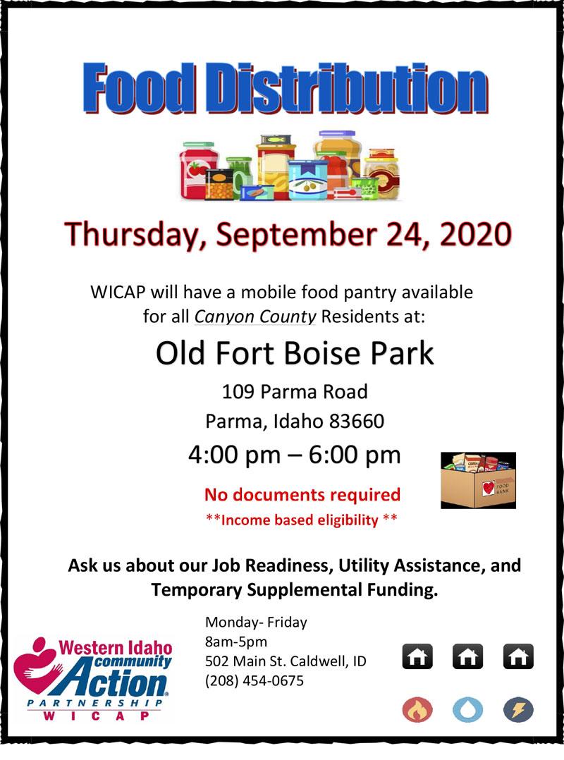 WICAP will have a mobile food pantry available at 114 West Chicago Street Caldwell, ID 83605 4:00-6:00 pm